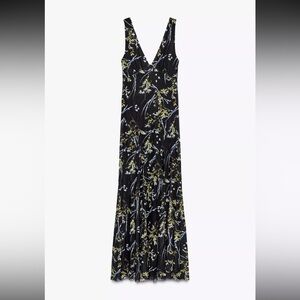 Zara Black Floral Maxi Dress